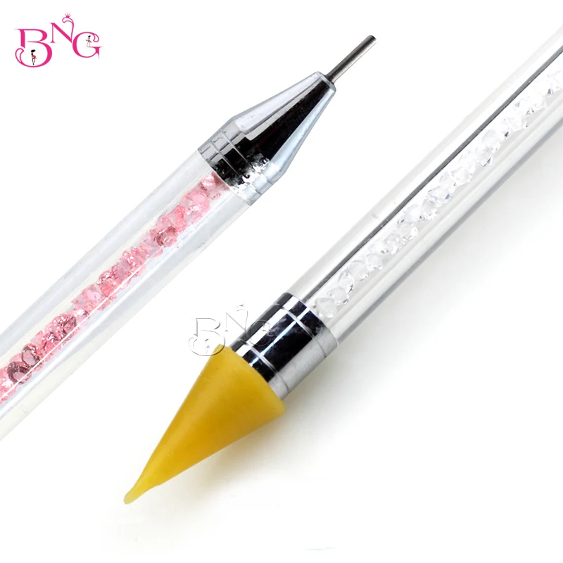 

BNG Dual-ended Wax Dotting Pen For Rhinestone Gem Acrylic Handle Picker Applicator Self-Adhesive Dot Head Tips Nail Art Tool