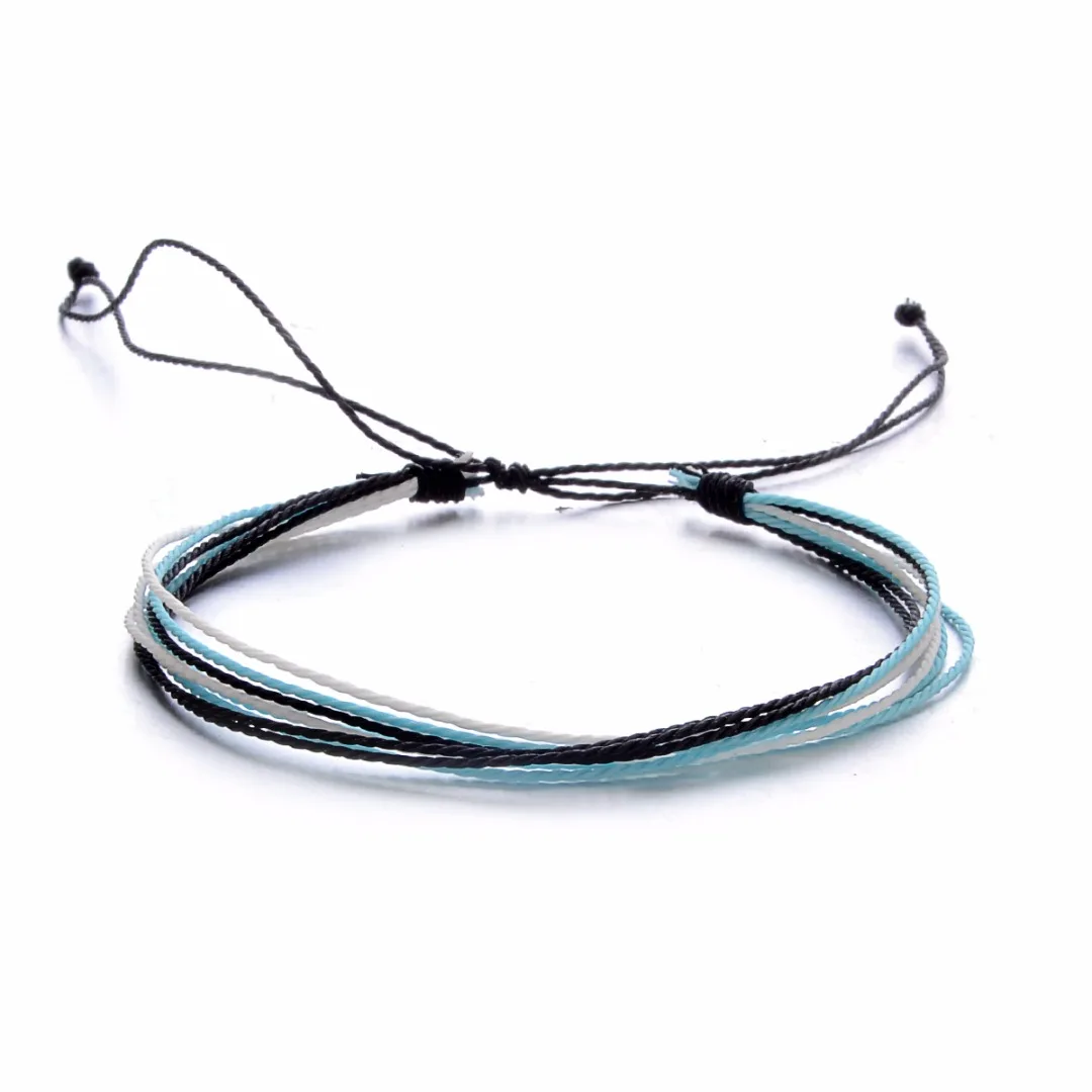 3pcs/set Bohemian Women Wave Bracelets Fashion Weave Rope Chain Set Adjustable Charm Bracelet Bangles Shellhard Boho Jewelry