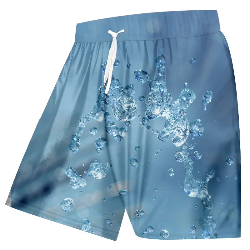 UJWI новые мужские 3D Печатные Простые синие капли воды летние мужские пляжные шорты Favorited личность Негабаритных Спортивные 5XL