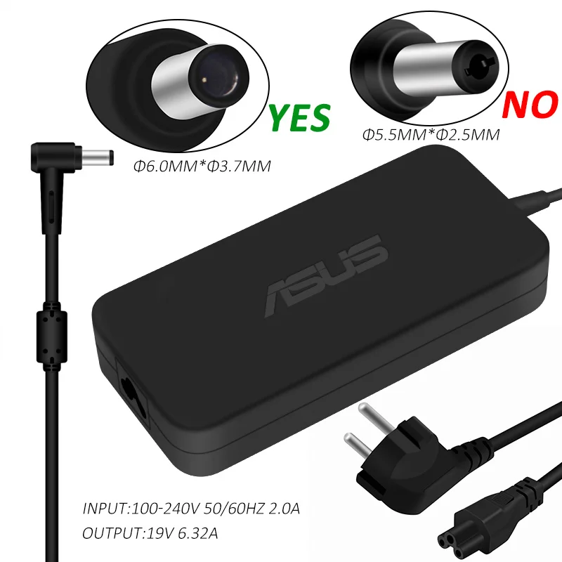 19 в 6.32A 120 Вт 6,0*3,7 мм AC зарядное устройство для Asus TUF Gaming FX705GM FX705GE FX705GD FX505 FX505GD FX505GE адаптер для ноутбука - Цвет: EU Verson