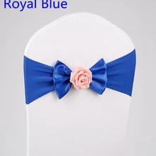 Королевский синий цвет стул из лайкры Sash бабочка галстук с канделябр для украшения для свадебных стульев повязка из спандекса стрейч галстук-бабочка