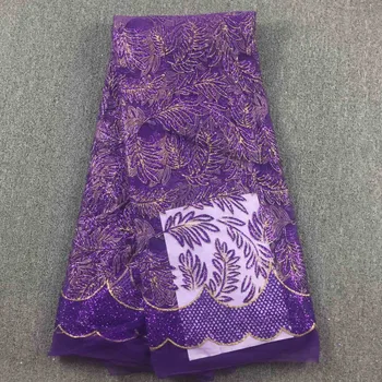 

Gold Color Nigerian Embroidered Lace for Wedding New 2019High Quality French Tulle Swiss Voile Lace African blink Lace Fabric029