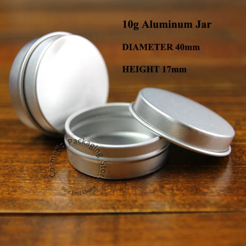 

100pcs/lot 10g Empty Aluminium Makeup Containers 10ml Mini Jars For Cream,Ointment Hand Cream Box Cosmetic Packaging