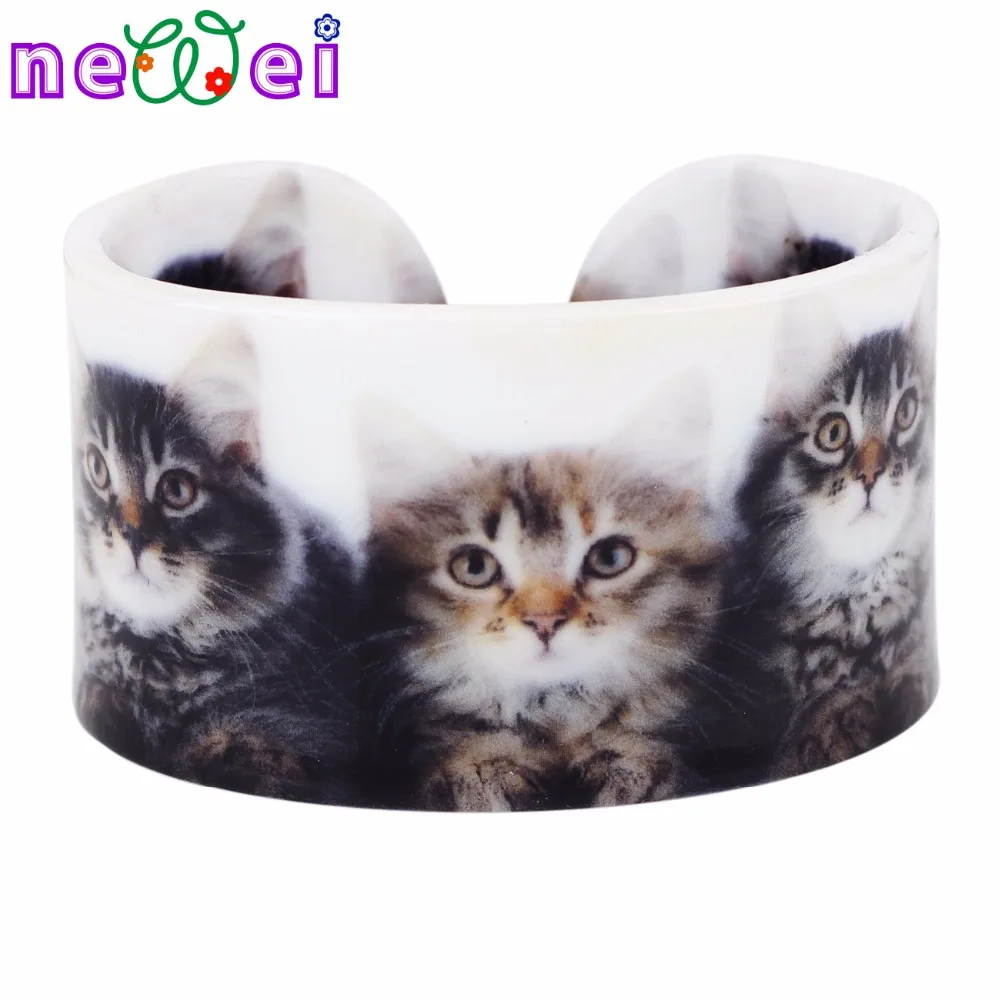 NEWEI Пластик прекрасный котенок кошка браслеты Браслеты индийская мода Craft Jewelry