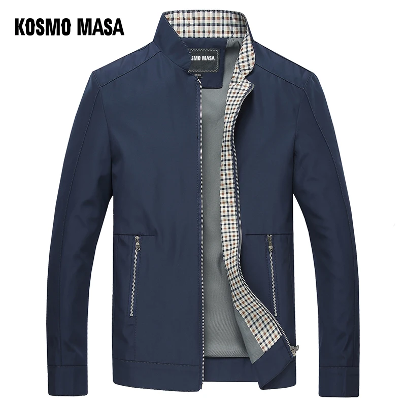 KOSMO MASA, Черная мужская куртка, s, осень, весна, мужские тонкие куртки, ветровка, воротник-стойка, повседневная куртка для мужчин, верхняя одежда MJ0066