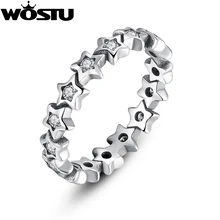 New Fashion Pure 925 Sterling Silver Starshine Star Engagement Rings For Women Female Luxury Original Fine