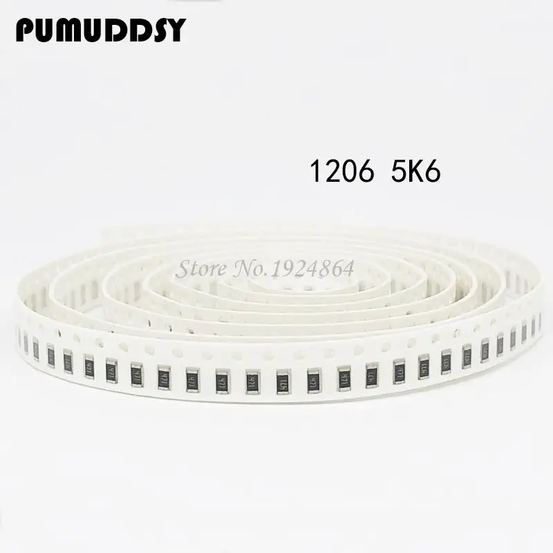 100 шт. 1206 SMD резистор 5 6 K ohm Резистор проволочного чипа 0 25 W 1/4W 5K6 | Электронные