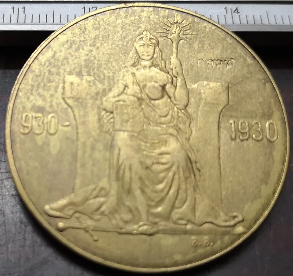 1930 Исландия 2 kronur Althing брозен Токен | Дом и сад