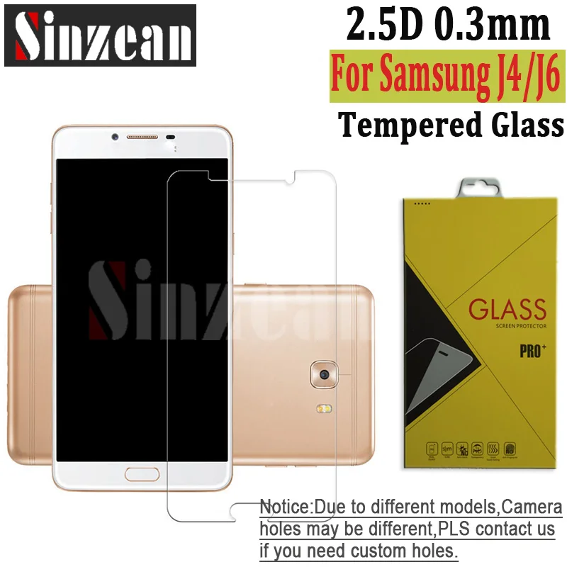Sinzean 100 шт. Новинка 2018 для Samsung J4/J4 Plus прозрачное закаленное стекло Galaxy J6/J6 Prime