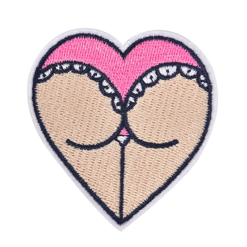Сексуальная попка Вышивка Патчи для полос на наклейки на рюкзак на ткани железа на одежде аппликации - Цвет: pink