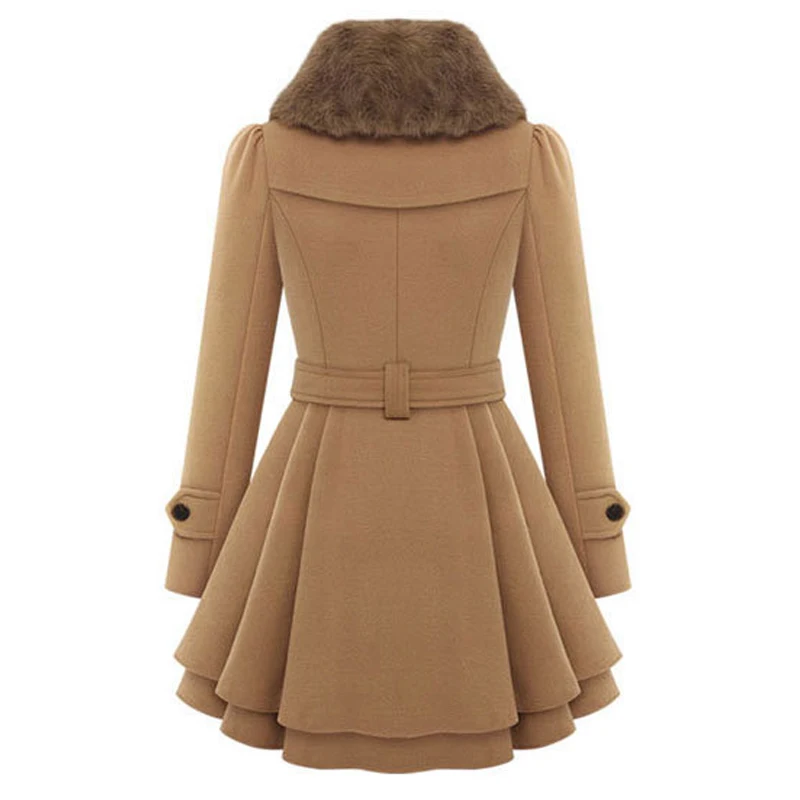 Модное зимнее пальто Европейский двубортный Тренч с поясом пальто повседневное женское платье с длинным рукавом пальто женская одежда 4XL