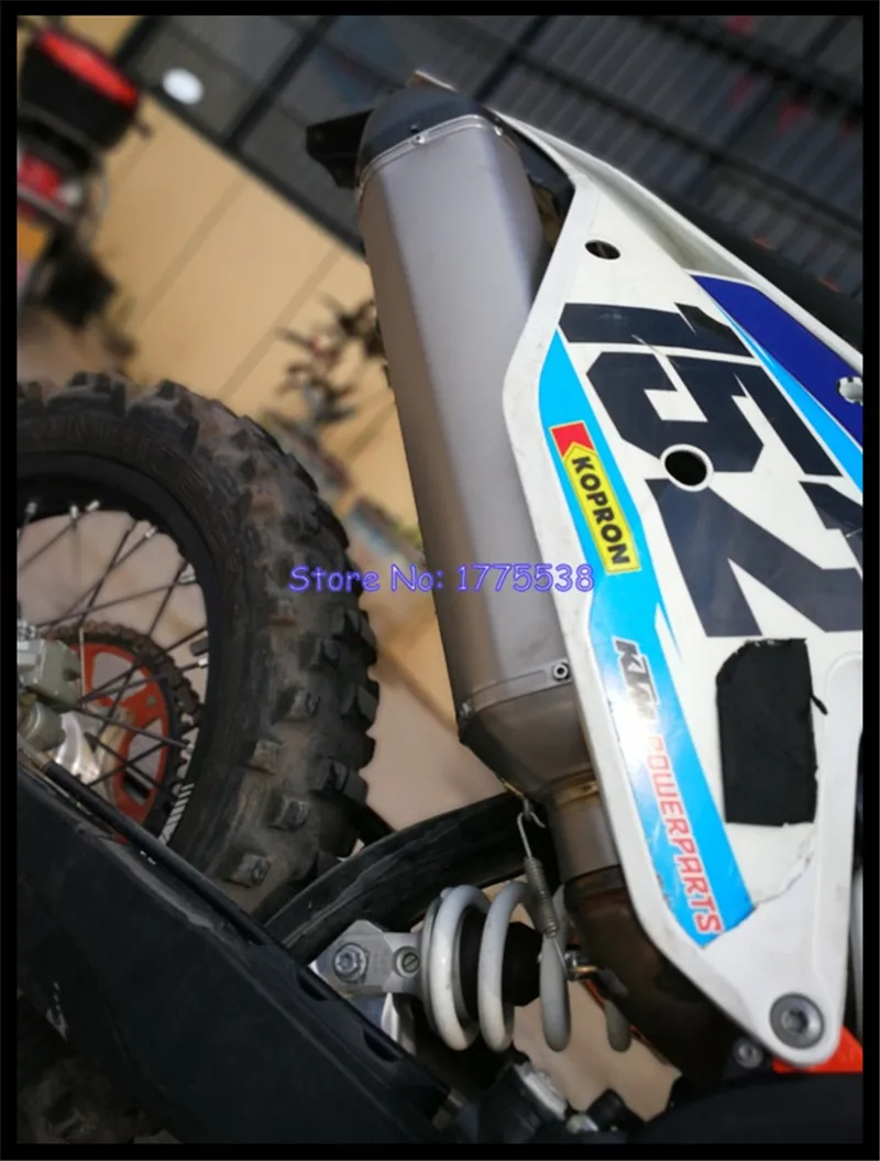 Personalizado ID: 50,2mm L: 550mm KTM 450 11-18 motocicleta silenciador de Escape de titanio de aleación de moto Escape silenciador de Escape para KTM450