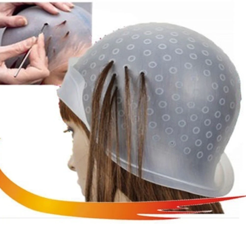 Popular Professional Salon Reusable Hair Colouring Highlighting Dye Cap Hat With Frosting Tipping Hair Color Styling 2