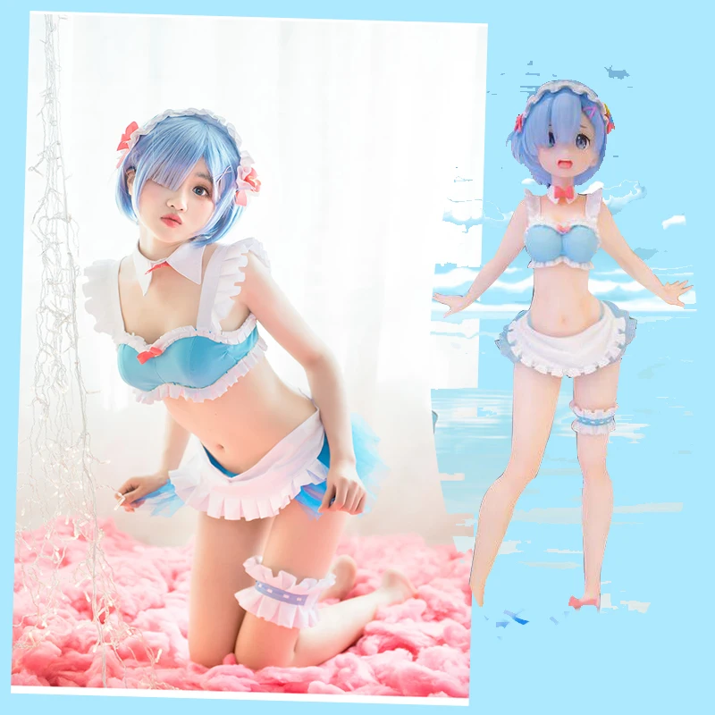 Re Zero Hajimeru Isekai Seikatsu REM Copslay костюм сексуальное бикини фигура Ver женские костюмы Хэллоуин наряд горничной платье