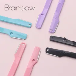 Brainbow 2 шт./упак. красочные триммер для бровей безопасный Макияж Косметический нож для бровей лезвия удаление волос на лице скребок Бритвы