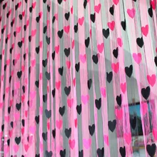 Новейший стиль, двойной цвет, шифрование, Высококачественная линия сердечек, занавески, декоративные дверные занавески