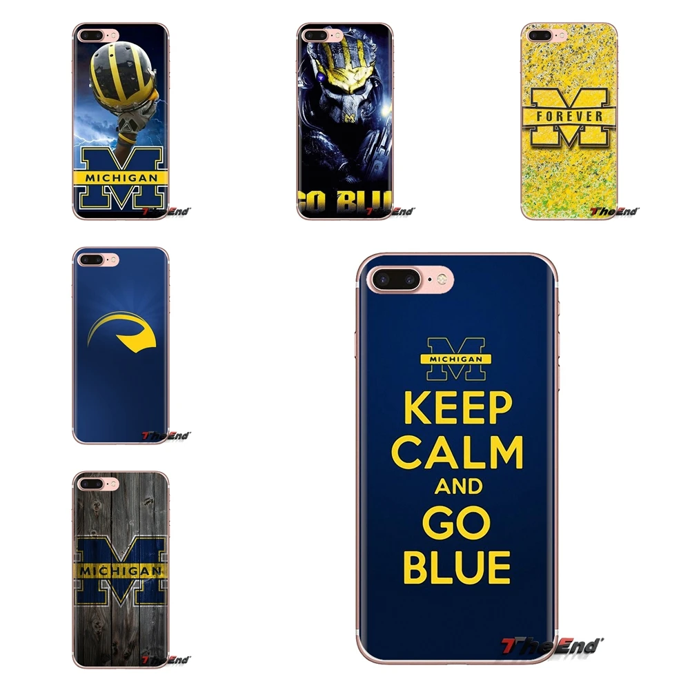 Soft Transparent Cases Go Blue Michigan Football M Logo For iPod Touch Apple iPhone 4 4S 5 5S SE 5C 6 6S 7 8 X XR XS Plus MAX |