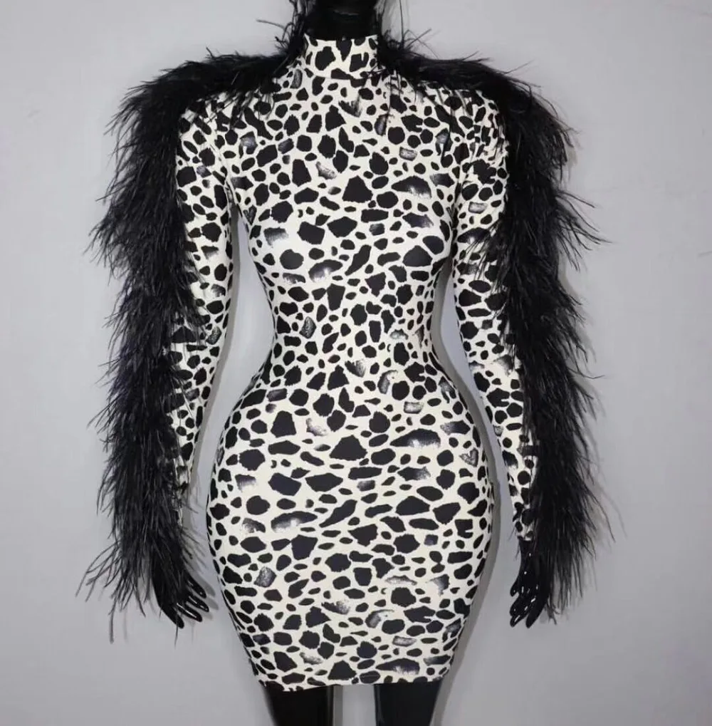 black feather outfit