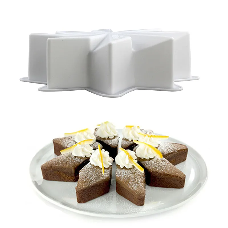 

Creative Eight Pointed Star Silicone Cake Mold 3D Snowflake Christmas Muffin Brownie Pudding Mould