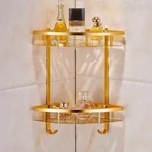 Ванная комната Золотая полка душ Caddy пространство Алюминий настенный угловой корзина шампунь хранения etagere salle de bain murale repisa