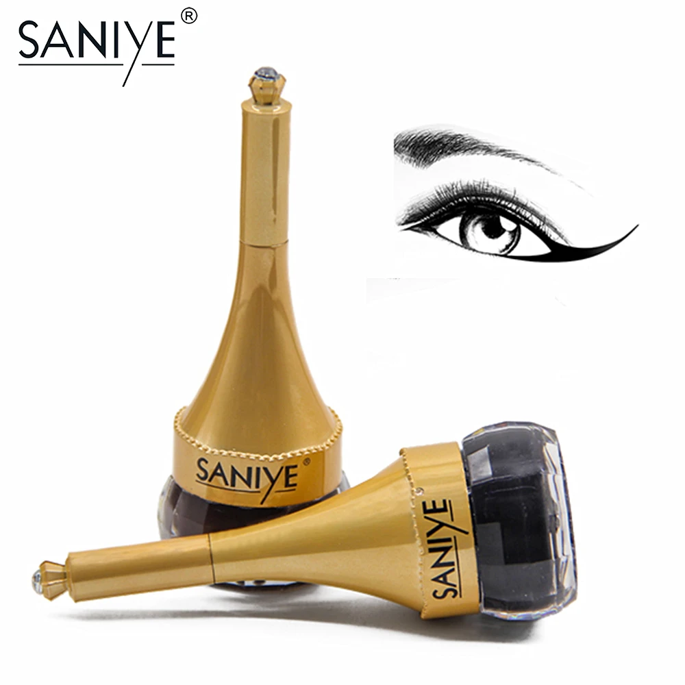 

SANIYE Black Eyeliner Cream Waterproof Eyeliner Gel Bottle With Brush Makeup Cosmetic Beauty Tool Easy to Wear M209-2