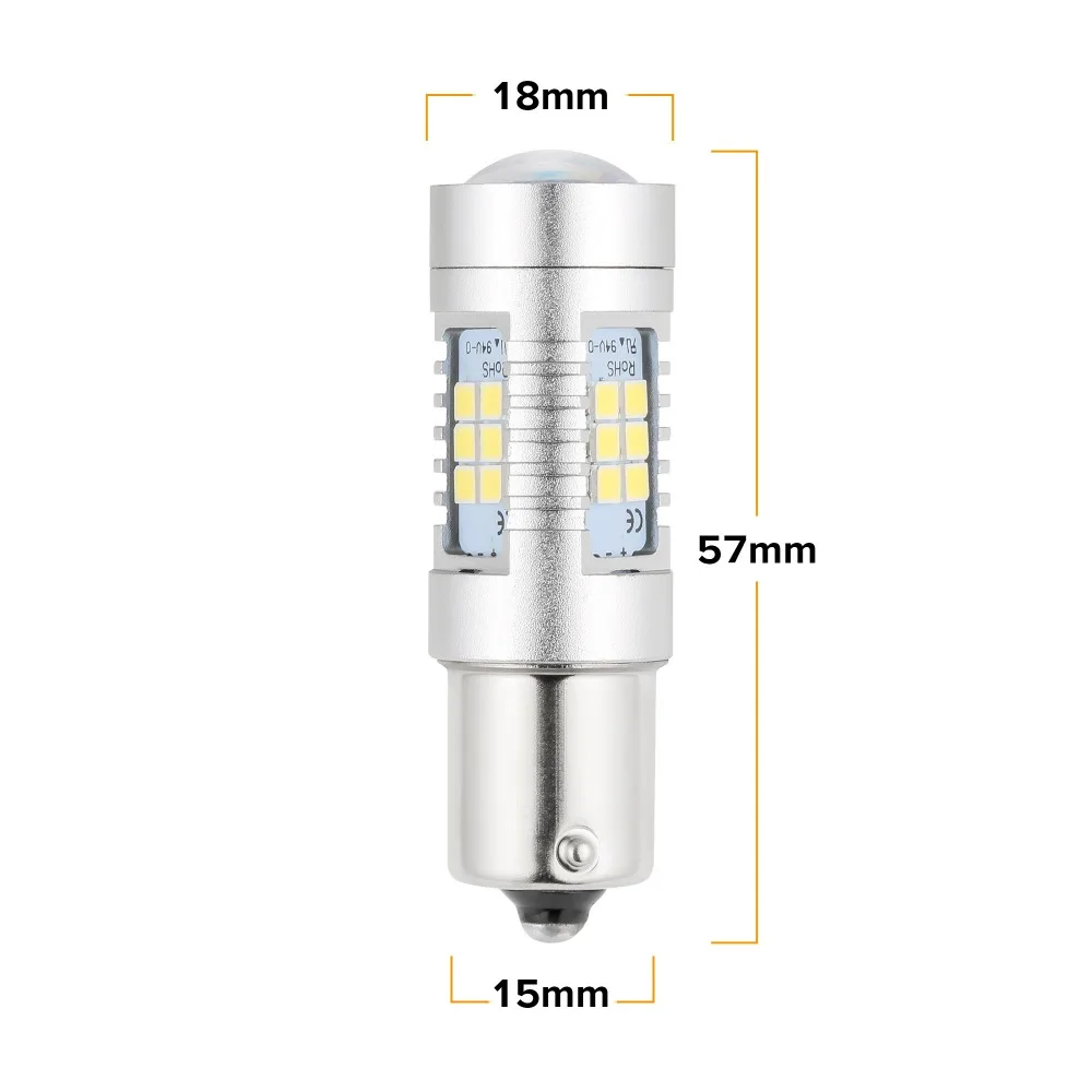 2 шт. 6000K белый BA15S светодиодный Canbus без ошибок 1156 P21W светодиодный светильник для Volkswagen VW T5 T6 транспортер DRL Дневной ходовой светильник
