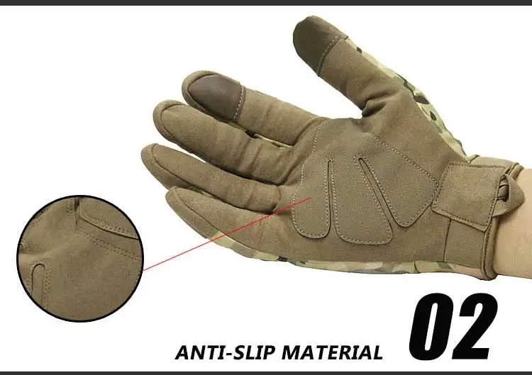 Новые камуфляжные тактические сенсорные перчатки армейские водонепроницаемые Пейнтбольные стрельбы Военные перчатки для страйкбола противоскользящие перчатки на весь палец
