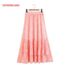 Женские винтажные однотонные женские длинные юбки с высокой талией, Повседневное платье с вышивкой, женская одежда в обтяжку, большие размеры XXL, 3 цвета