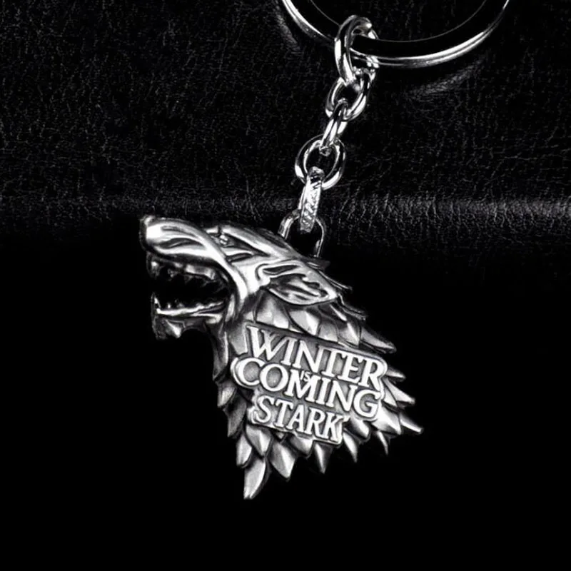 

10pcs/lot Fashion Anime Game of Thrones Keychain For Men Trinket Portachiavi Car Keyring Key Chain Ring Chaveiro Jewelry For Men