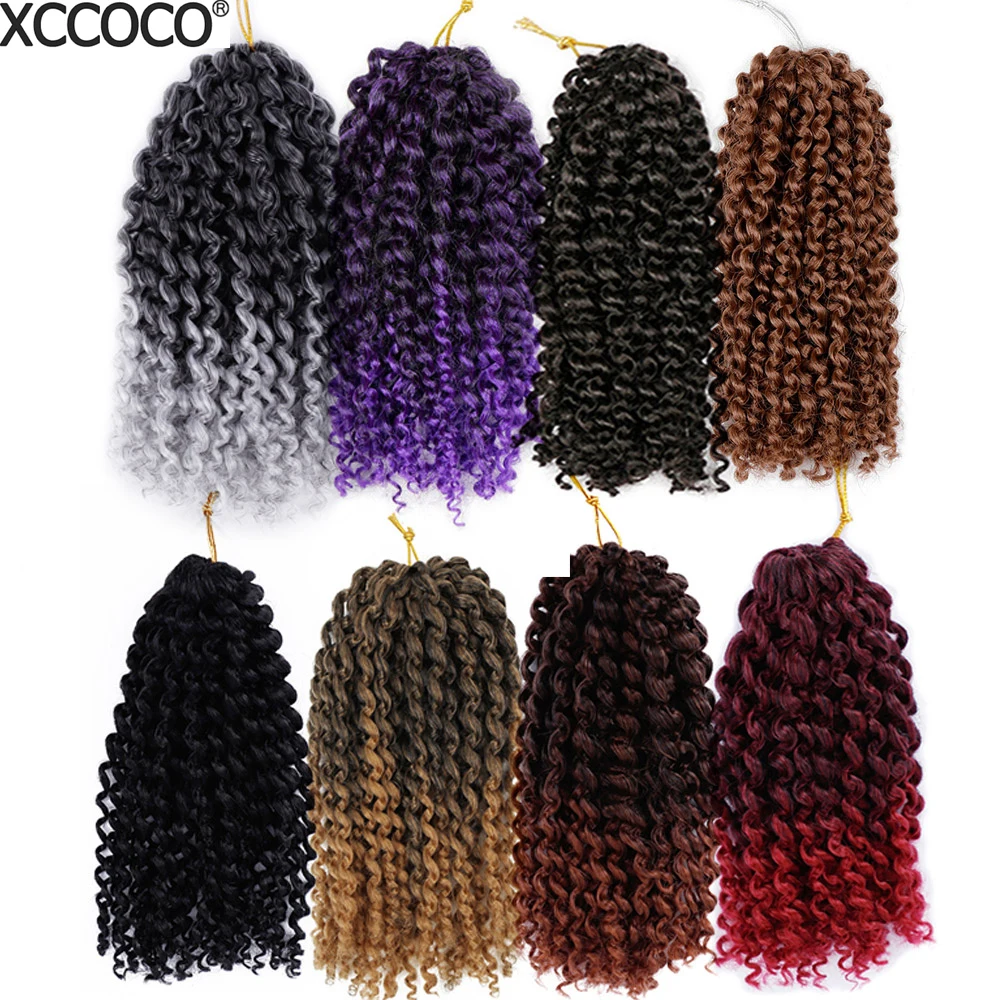 

XCCOCO Marley Braids Crochet Braid Ombre Synthetic Braiding Kinky Curly Hair Extensions For Woman 8inch 20strands/pack