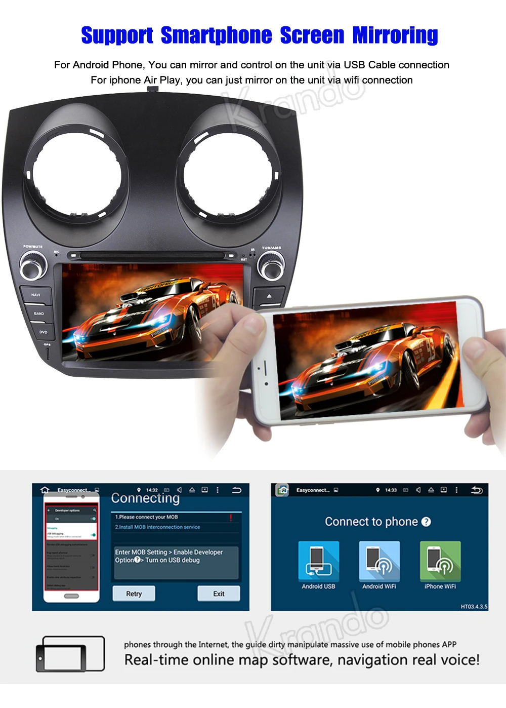Cheap Krando 7" Android 7.1 car audio radio navigation multimedia system for BYD F0 gps dvd entertainment player WIFI 3G DAB+ 4