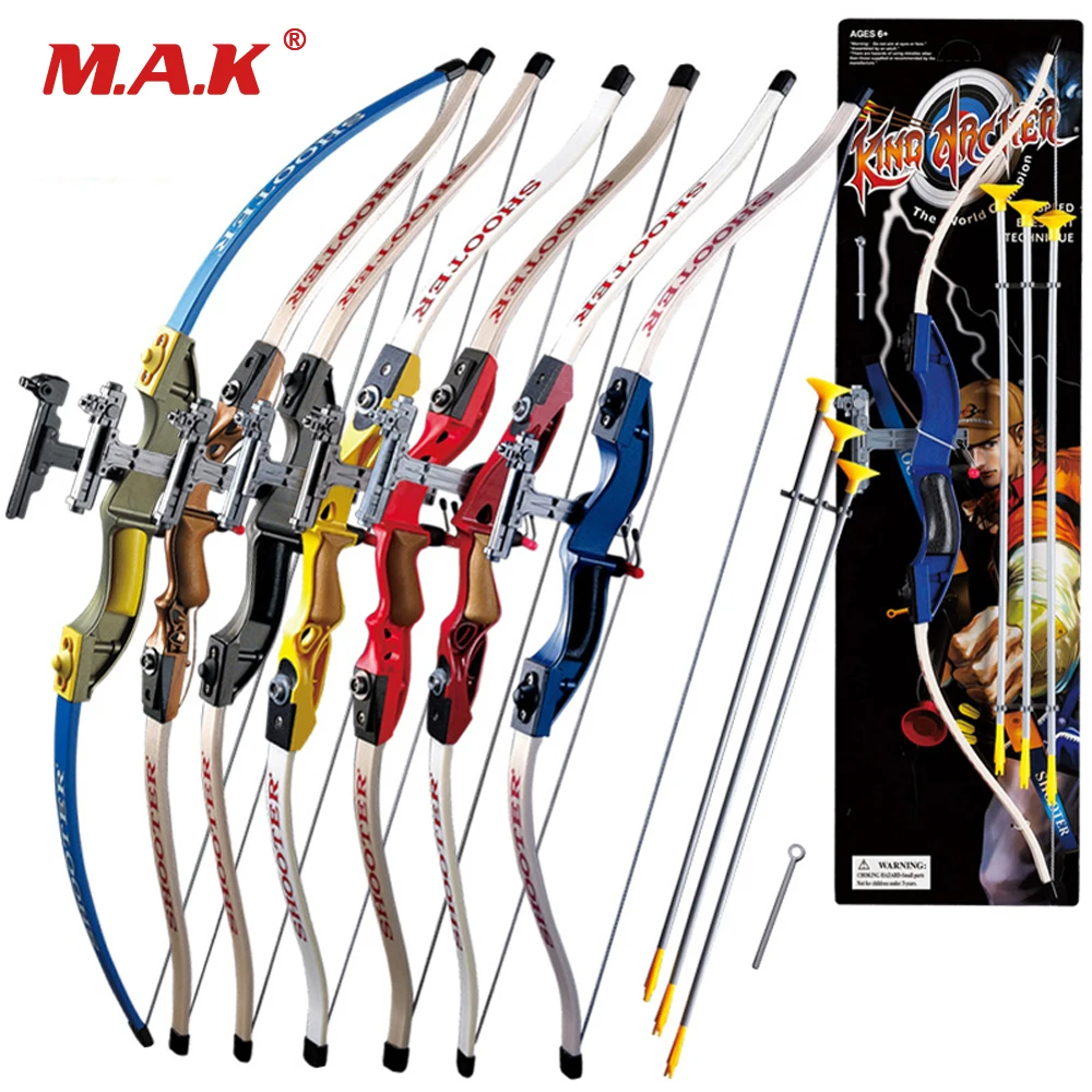 

7 Color Send Sucker Recurve Bows for Children Safe Outdoor Sports Bow with 3pcs Scuker Arrows Shooting Game Hunting Pract