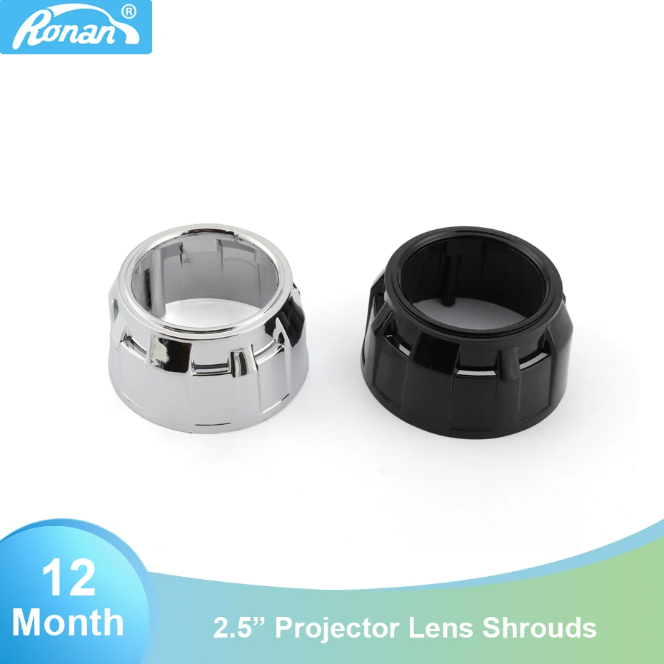 

RONAN Car Styling 2.5 inch Bi Xenon Projector Auto Headlamp Masks DIY Headlights Lens waterproof Cover Black&sliver Shrouds