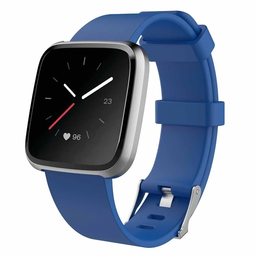 Coolaxy мягкий силиконовый сменный ремешок для Fitbit Versa/Versa Lite, ремешок для часов, ремешок для Fitbit Versa, женский браслет - Цвет: Blue