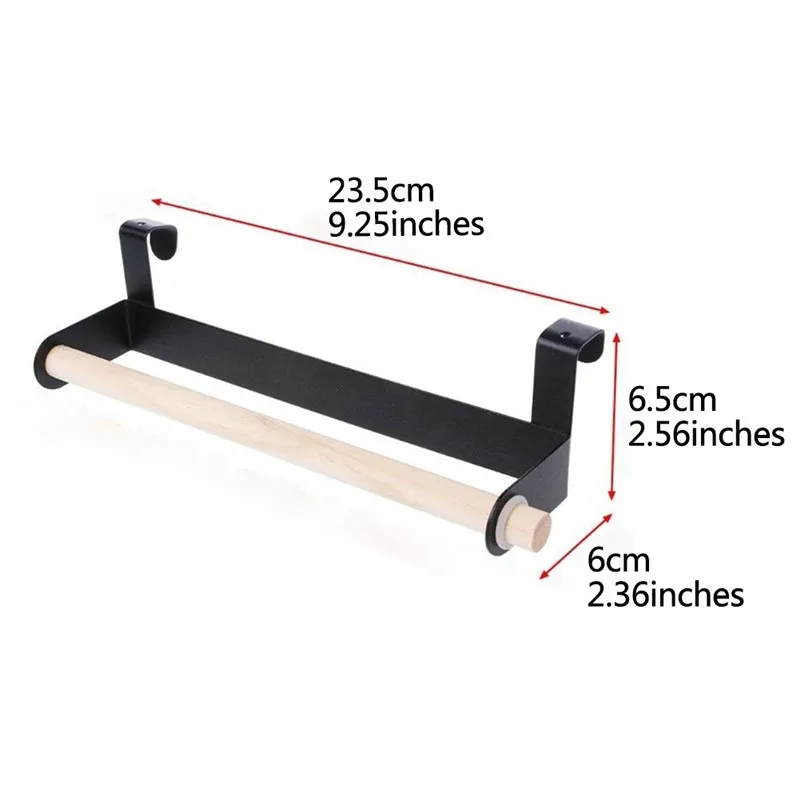 Nature Wood Strong Bearing Towel Rack Tissue Roll Paper Holder for Home Kitchen Cabinet