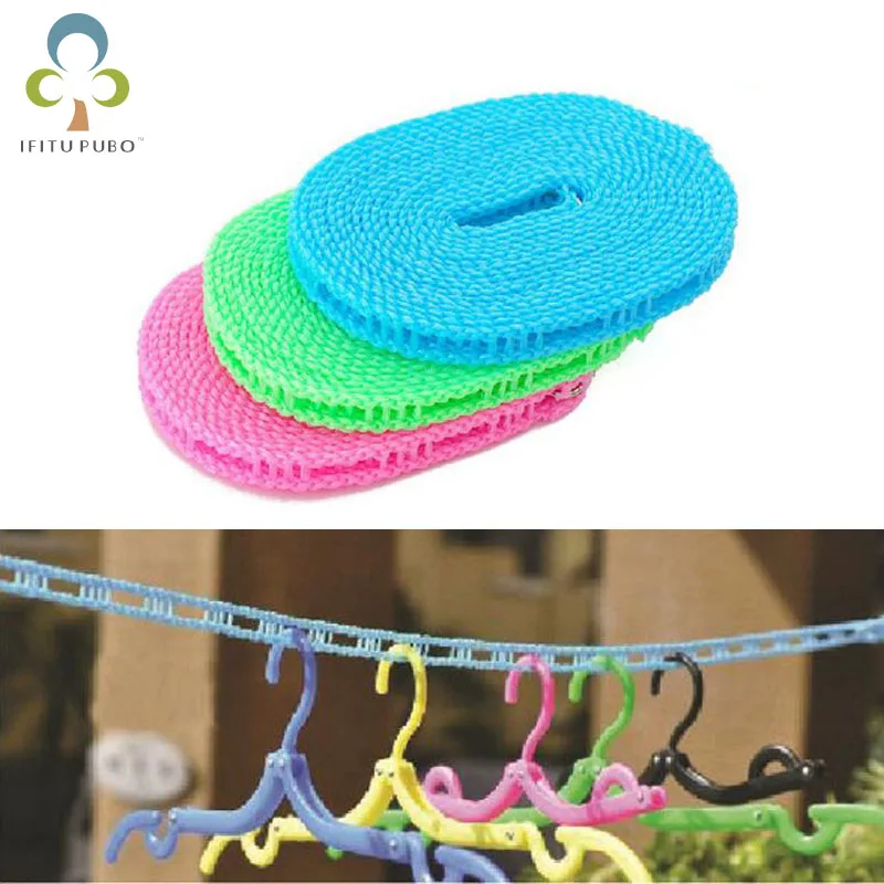 1roll 3 M Non slip Clothesline outdoor camping clothesline plastic rope