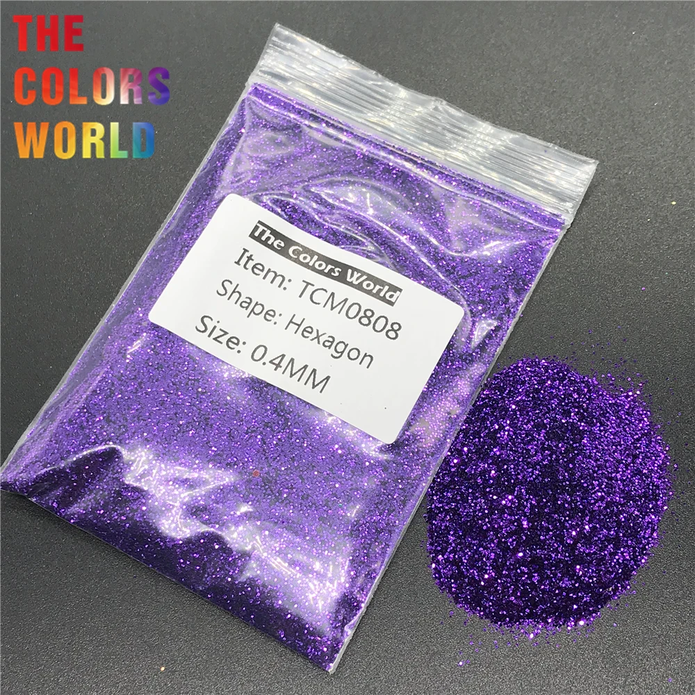 TCM0808 глубокий фиолетовый цвет металлический блеск шестиугольник Форма блеск для ногтей Art украшения макияж аквагрима Henna ручной работы DIY