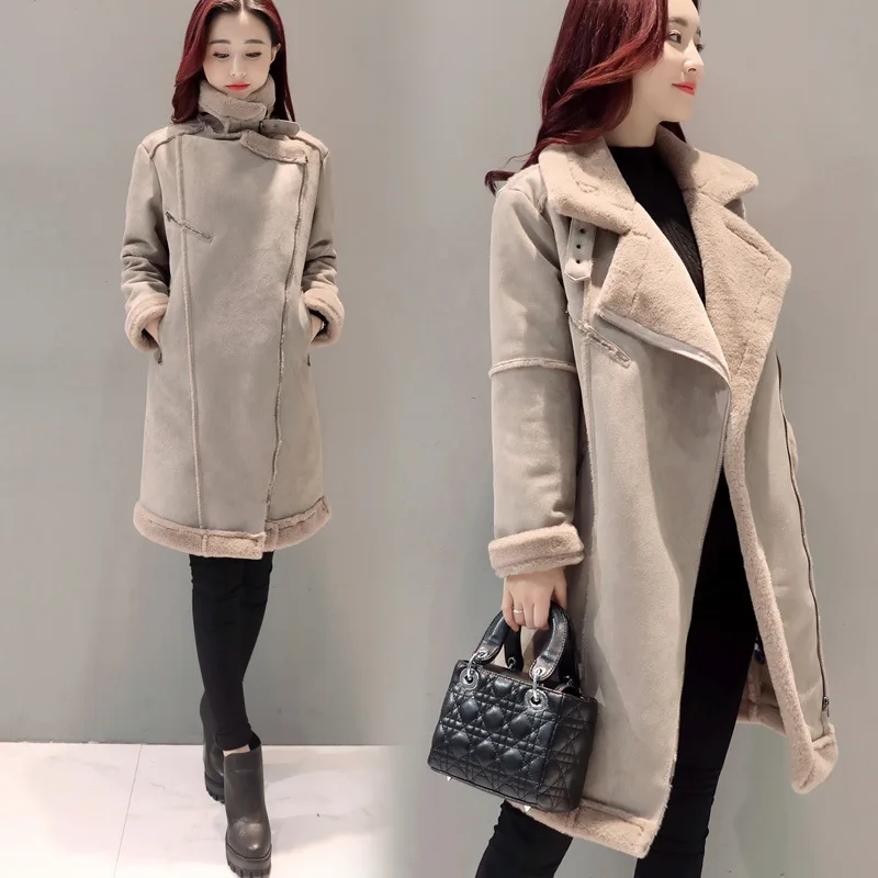MLinina Winter Women Wool Cotton Fur Jacket Female Turn Down Collar Plus Size Super Warm Thicken Coat Long Lamb Outwear Jackets MLinina Winter Women Wool Cotton Fur Jacket Female Turn Down Collar Plus Size Super Warm Thicken Coat Long Lamb Outwear Jackets