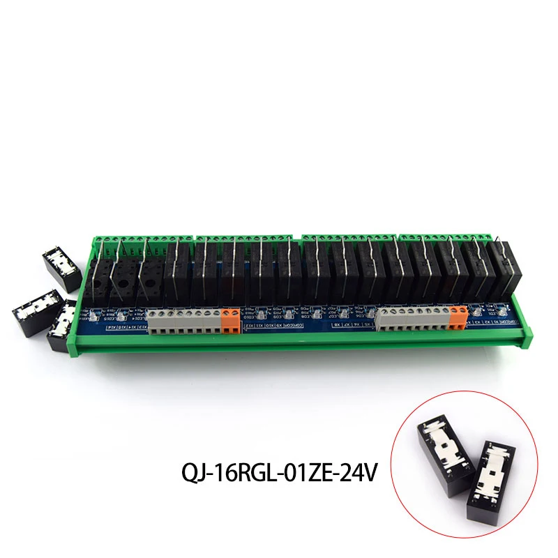 

Original quality Omron relay single module, 16-way 8-pin 24V electromagnetic isolation output amplifier board, rail mounting