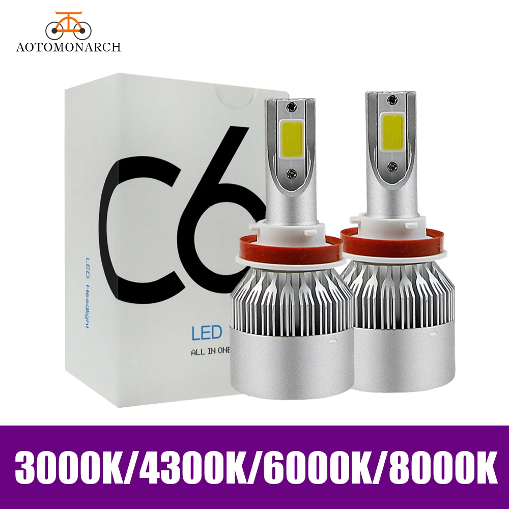 AOTOMONARCH 4300K H4 H7 LED Car Headlight H8 H9 H11 H1 H3 9005 9006 9012 880