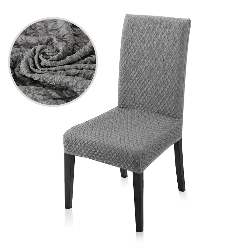 Жаккардовые растягивающиеся чехлы для стульев для столовой, гостиной, кухни, ресторана, свадебного декора, чехлы для стульев из спандекса - Цвет: Grey
