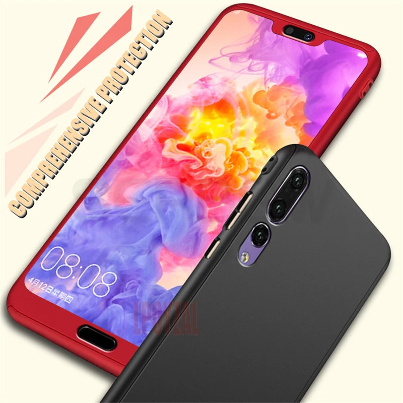 360 Full Protective Case For Huawei P30 P20 Pro Mate 20 Lite Nova 3 3i 4 P10 P9 Honor 10 9 Lite 8X Hard PC Cover Case With Glass