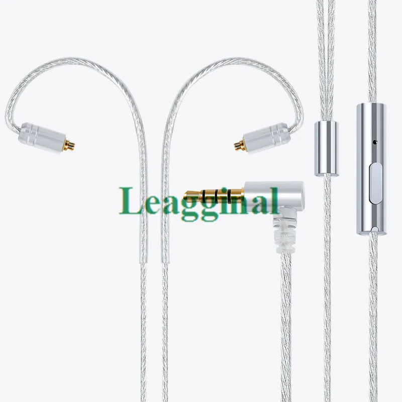 diy earphone upgrade line IE80 SE535 0 78mm IM50 mmcx se215 A2DC silver plated headphone cable with mic