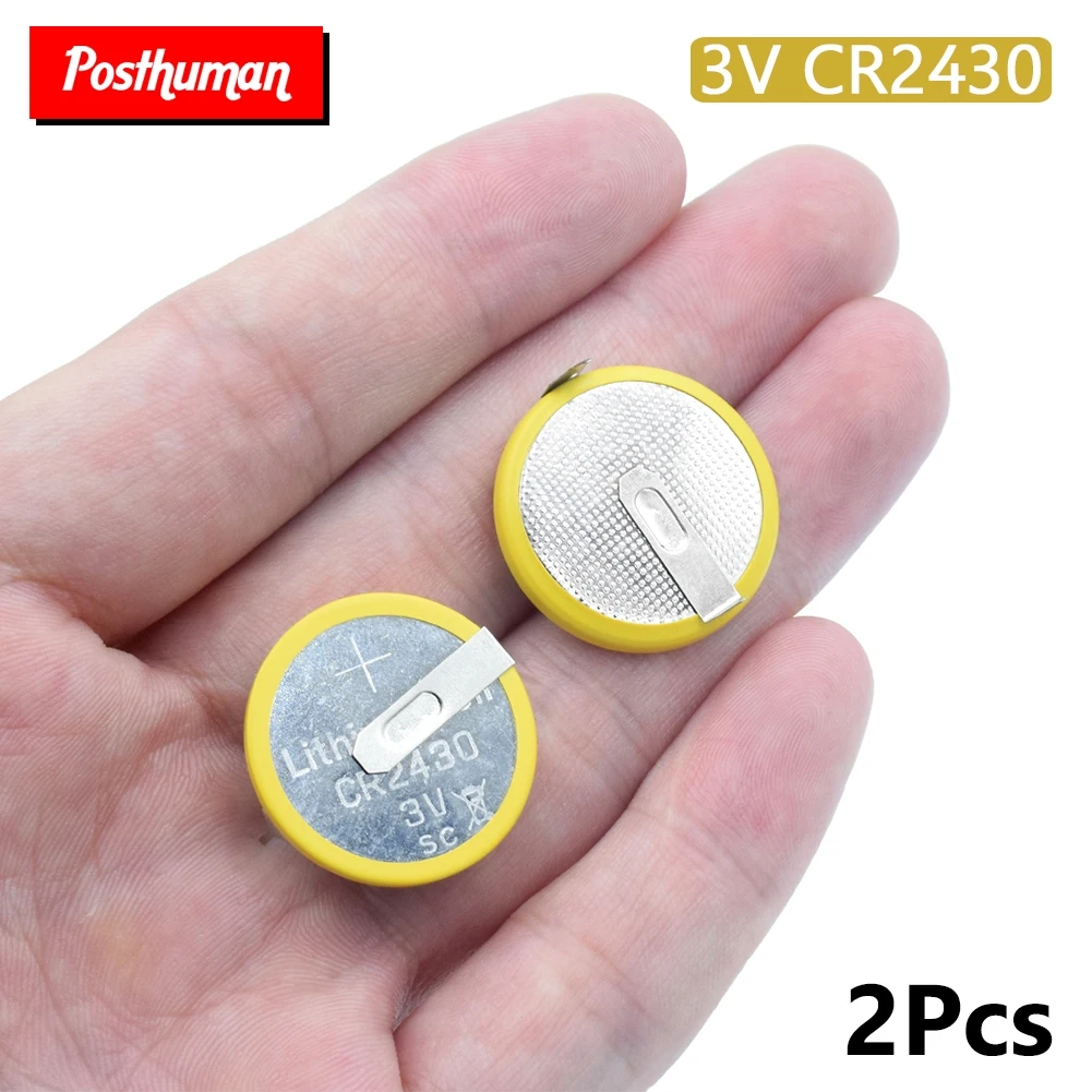 2 шт. литиевая марганцевая батарея CR2430 для электронного словаря медицинского устройства 2 припоя вкладки Кнопка монета ячейка Замена Bateri