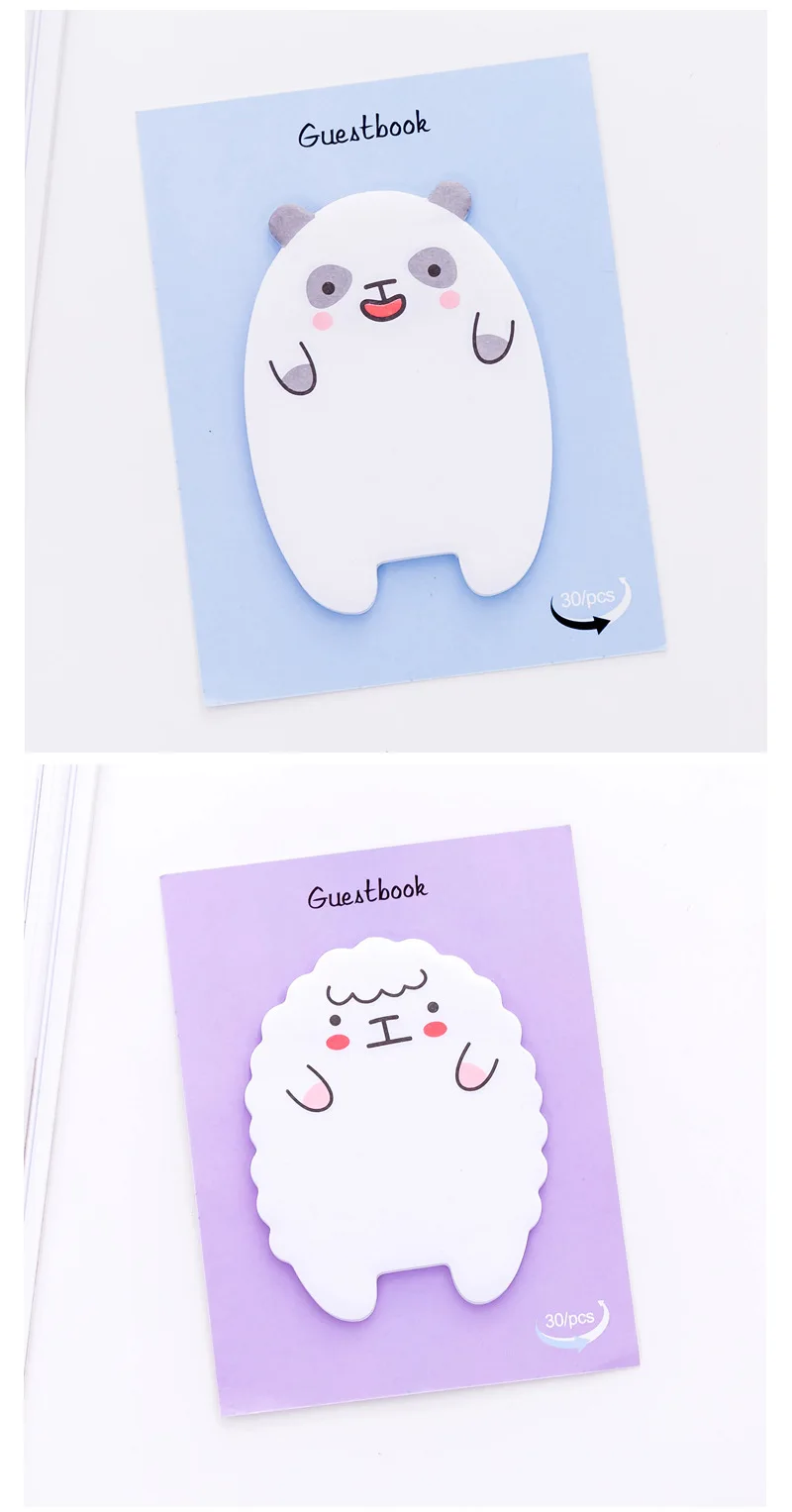 4 шт. новый корейский Kawaii панда овца Post It Sticky Notes творческий блокнот для заметок DIY memo pad офисные принадлежности Школьные Канцелярские