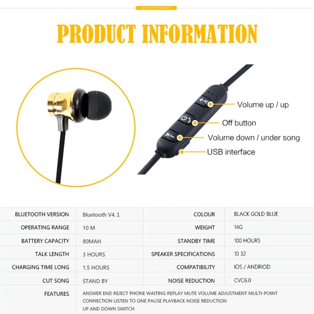 XT-11 магнитные Bluetooth наушники V4.2 стерео спортивные водонепроницаемые наушники беспроводные наушники-вкладыши с микрофоном для iPhone samsung