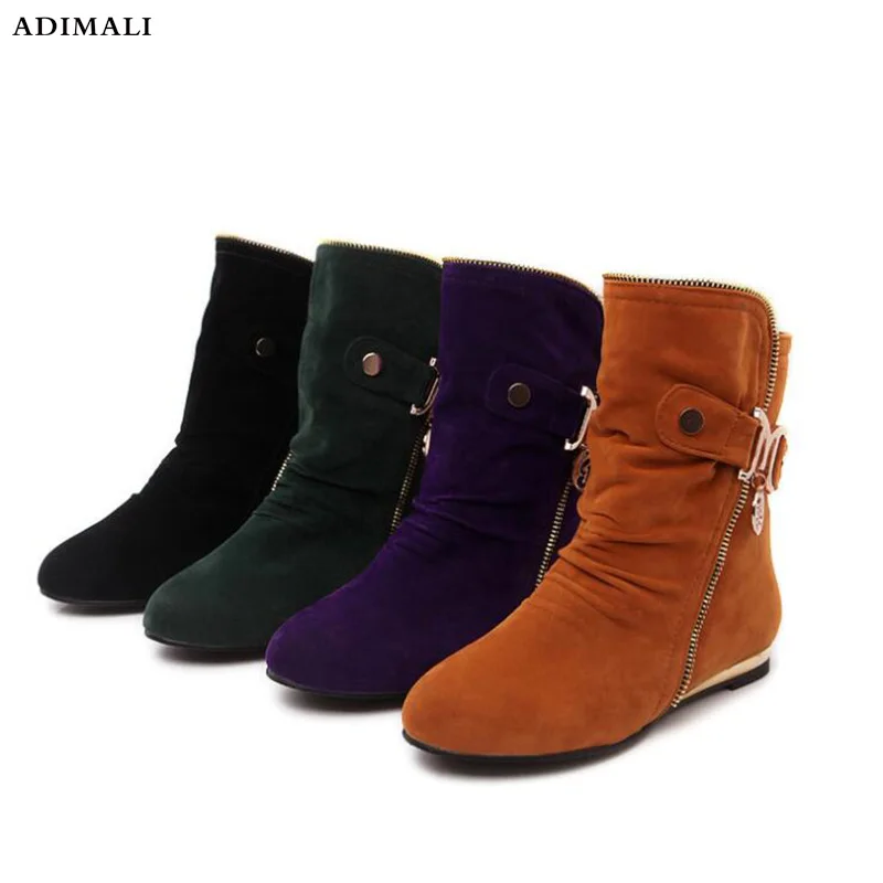 

Winter Plush Warm Women Boots 2018 Women Square Heel Ankle Snow Boots Ladies Platform Artificial Fur womens winter boots