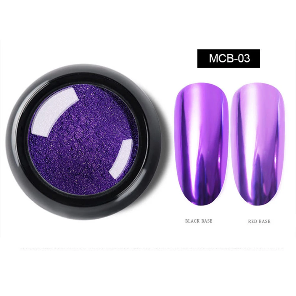 Super Bright Nail Titanium Powder Magic Mirror Powder Silver Mirror Flour Super Optical Metal Solid Color Plating Powder TSLM1 - Цвет: MCB03