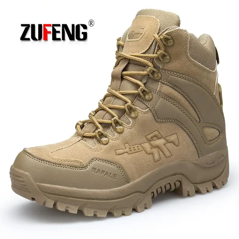 High-quality outdoor Sports Tactical Camping Shoes Men's Boots For Climbing Breathable Lightweight Mountain Hiking | Спорт и