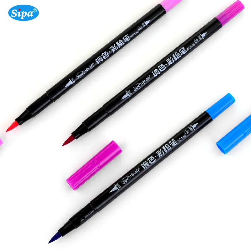 1pc Sipa Japan Soft Metal Brush Pens Watercolor Marker Pens Painting  Lettering Pens Japanese 36 Colors